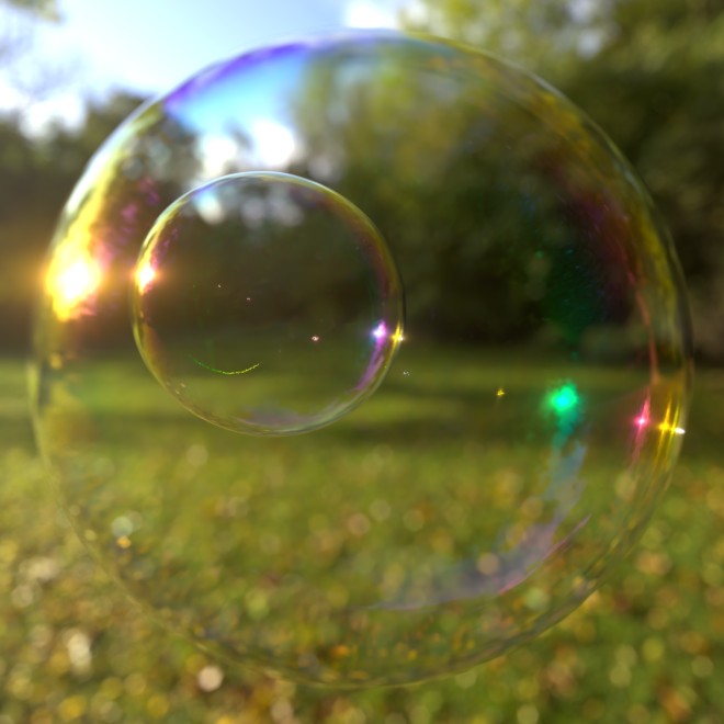 Bubble irridescence