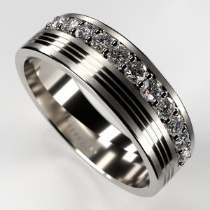 Wedding band with white background.